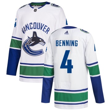 Authentic Adidas Youth Jim Benning Vancouver Canucks zied Away Jersey - White