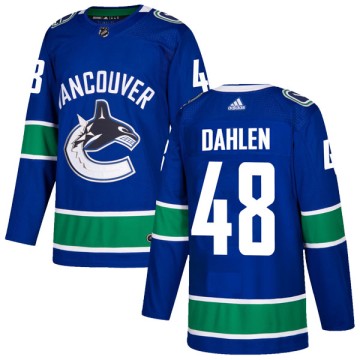 Authentic Adidas Youth Jonathan Dahlen Vancouver Canucks Home Jersey - Blue