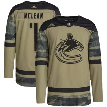 Authentic Adidas Youth Kirk Mclean Vancouver Canucks Military Appreciation Practice Jersey - Camo