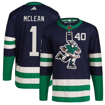 Authentic Adidas Youth Kirk Mclean Vancouver Canucks Reverse Retro 2.0 Jersey - Navy