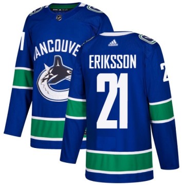 Authentic Adidas Youth Loui Eriksson Vancouver Canucks Home Jersey - Blue