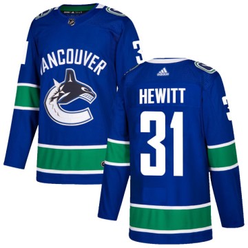 Authentic Adidas Youth Matt Hewitt Vancouver Canucks Home Jersey - Blue
