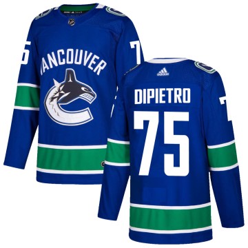 Authentic Adidas Youth Michael DiPietro Vancouver Canucks Home Jersey - Blue