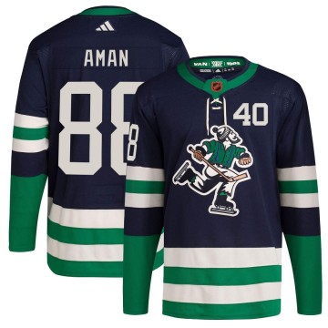 Authentic Adidas Youth Nils Aman Vancouver Canucks Reverse Retro 2.0 Jersey - Navy