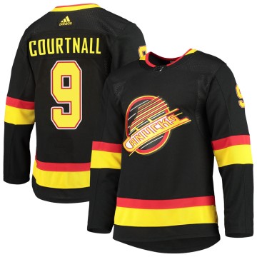 Authentic Adidas Youth Russ Courtnall Vancouver Canucks Alternate Primegreen Pro Jersey - Black