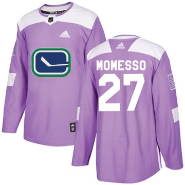 Authentic Adidas Youth Sergio Momesso Vancouver Canucks Fights Cancer Practice Jersey - Purple