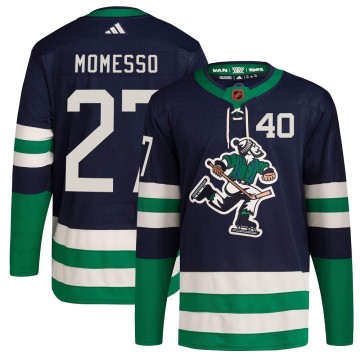 Authentic Adidas Youth Sergio Momesso Vancouver Canucks Reverse Retro 2.0 Jersey - Navy