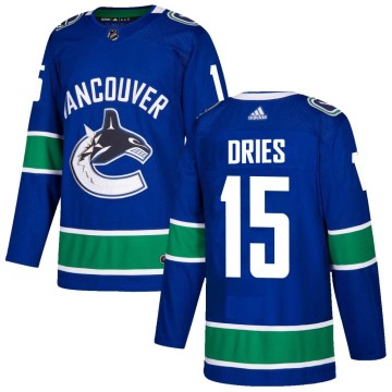 Authentic Adidas Youth Sheldon Dries Vancouver Canucks Home Jersey - Blue