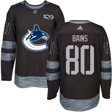 Authentic Men's Arshdeep Bains Vancouver Canucks 1917-2017 100th Anniversary Jersey - Black
