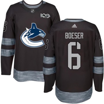 Authentic Men's Brock Boeser Vancouver Canucks 1917-2017 100th Anniversary Jersey - Black