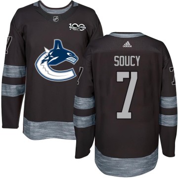 Authentic Men's Carson Soucy Vancouver Canucks 1917-2017 100th Anniversary Jersey - Black