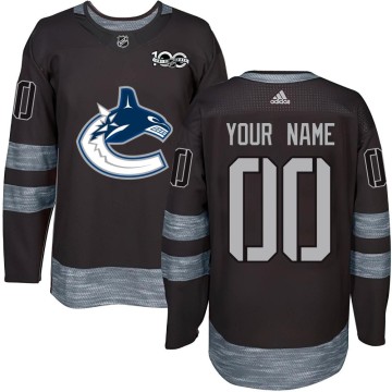 Authentic Youth Custom Vancouver Canucks Custom 1917-2017 100th Anniversary Jersey - Black