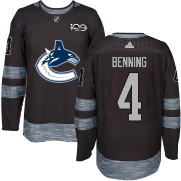 Authentic Youth Jim Benning Vancouver Canucks 1917-2017 100th Anniversary Jersey - Black