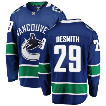 Breakaway Fanatics Branded Men's Casey DeSmith Vancouver Canucks Home Jersey - Blue