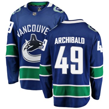 Breakaway Fanatics Branded Men's Darren Archibald Vancouver Canucks Home Jersey - Blue