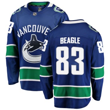 Breakaway Fanatics Branded Men's Jay Beagle Vancouver Canucks Home Jersey - Blue