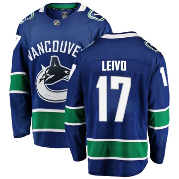 Breakaway Fanatics Branded Men's Josh Leivo Vancouver Canucks Home Jersey - Blue