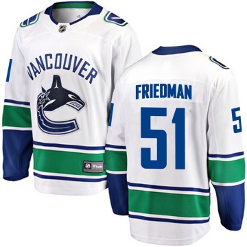 Breakaway Fanatics Branded Men's Mark Friedman Vancouver Canucks Away Jersey - White