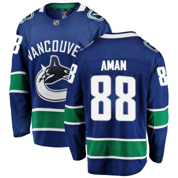 Breakaway Fanatics Branded Men's Nils Aman Vancouver Canucks Home Jersey - Blue