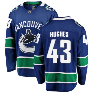 Breakaway Fanatics Branded Men's Quinn Hughes Vancouver Canucks Home Jersey - Blue
