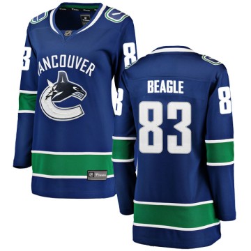 Breakaway Fanatics Branded Women's Jay Beagle Vancouver Canucks Home Jersey - Blue