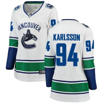 Breakaway Fanatics Branded Women's Linus Karlsson Vancouver Canucks Away Jersey - White