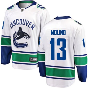Breakaway Fanatics Branded Youth Griffen Molino Vancouver Canucks Away Jersey - White