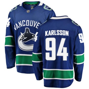 Breakaway Fanatics Branded Youth Linus Karlsson Vancouver Canucks Home Jersey - Blue
