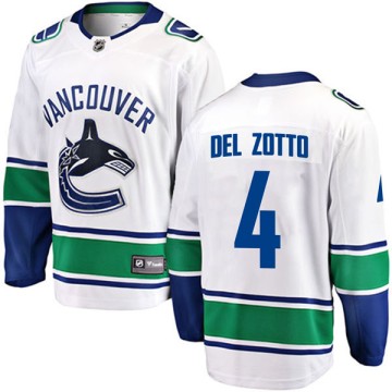 Breakaway Fanatics Branded Youth Michael Del Zotto Vancouver Canucks Away Jersey - White