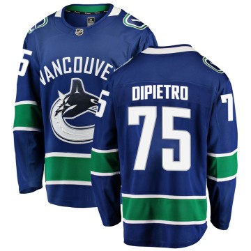 Breakaway Fanatics Branded Youth Michael DiPietro Vancouver Canucks Home Jersey - Blue