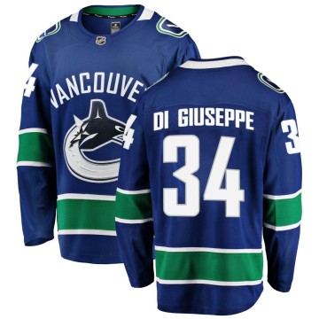 Breakaway Fanatics Branded Youth Phillip Di Giuseppe Vancouver Canucks Home Jersey - Blue