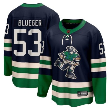 Breakaway Fanatics Branded Youth Teddy Blueger Vancouver Canucks Navy Special Edition 2.0 Jersey - Blue