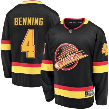 Premier Fanatics Branded Men's Jim Benning Vancouver Canucks Breakaway 2019/20 Flying Skate Jersey - Black