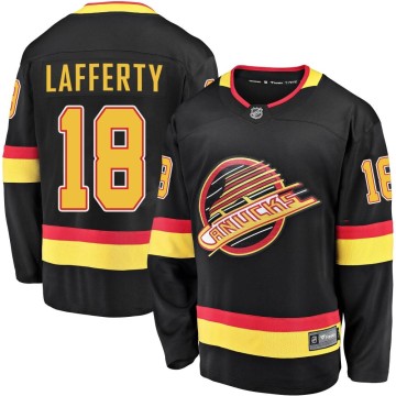 Premier Fanatics Branded Men's Sam Lafferty Vancouver Canucks Breakaway 2019/20 Flying Skate Jersey - Black